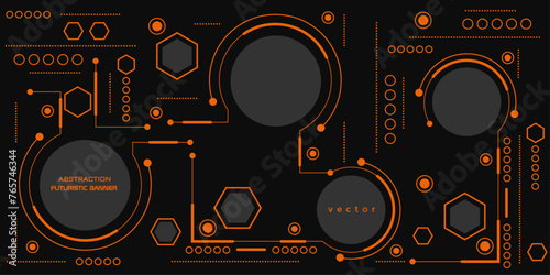 Abstract geometric technological background. Linear drawing. Vector illustration.