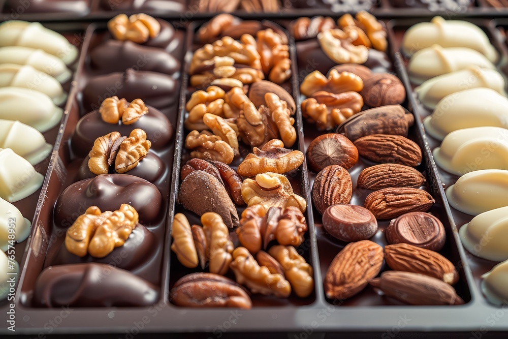 Assorted Deluxe Chocolate Box with Nuts and Caramel Fillings for Gourmet Gifts and Sweet Treats Assorted Deluxe Chocolate Box with Nuts and Caramel Fillings for Gourmet Gifts and Sweet Treats