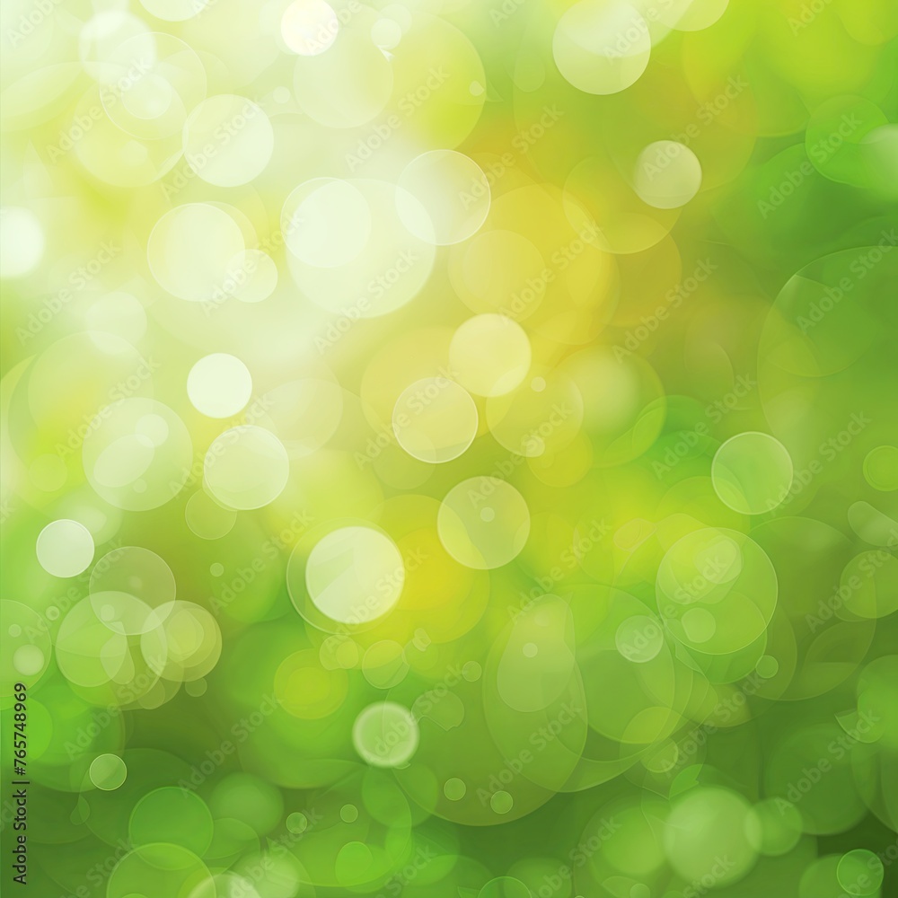 Luminous Green Bokeh: Abstract Background with Soft Light Circles Luminous Green Bokeh: Abstract Background with Soft Light Circles