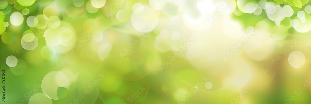 Luminous Green Bokeh: Abstract Background with Soft Light Circles Luminous Green Bokeh: Abstract Background with Soft Light Circles