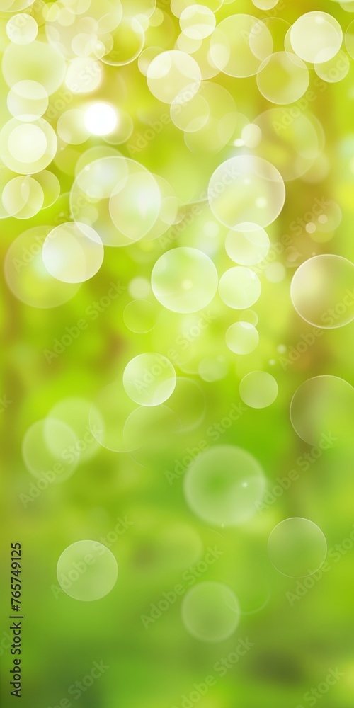 Obraz premium Luminous Green Bokeh: Abstract Background with Soft Light Circles