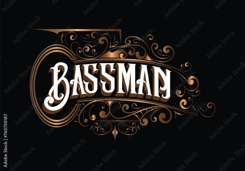 BASSMAN lettering custom template design