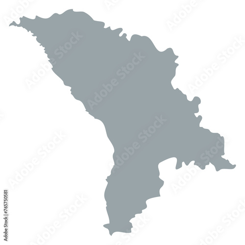 Silhouette map of Moldova, Republic of a country in Eastern Europe. 