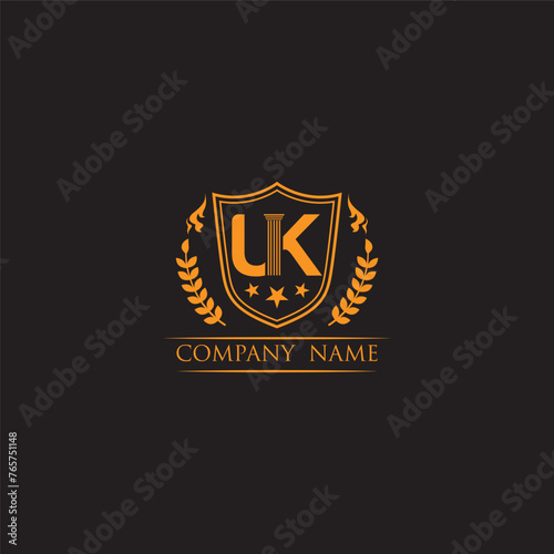 Letter KU or UK Lawyer Logo  UK letter initials logo.