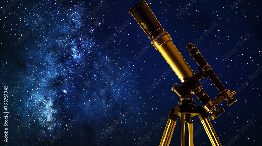 Close-up of a Telescope Pointing at the Night Sky Close-up of a Telescope Pointing at the Night Sky