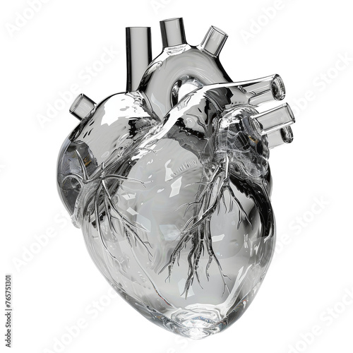 isolated human heart. Anatomically correct heart with venous system