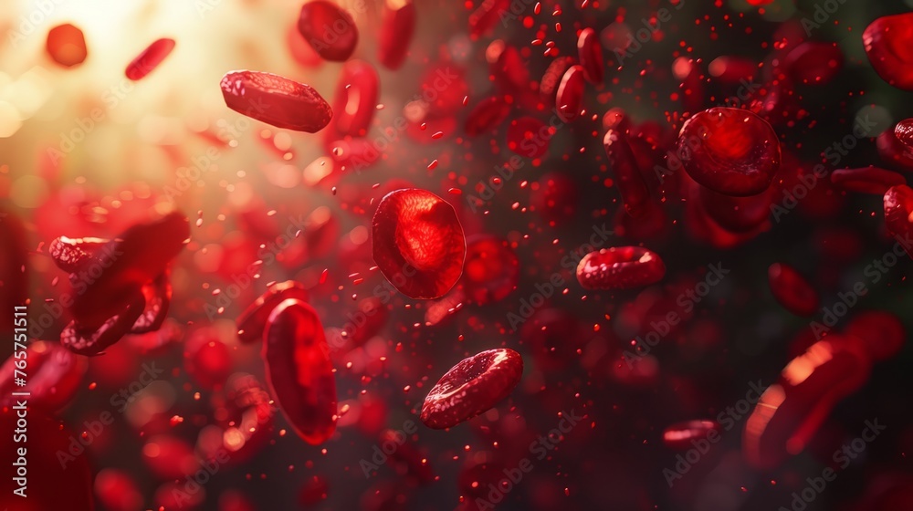 Vivid blood cells flowing in life's essence. Vivid blood cells flowing in life's essence.