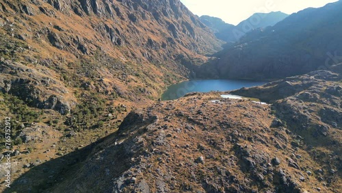 Highland Majesty: Rocky Peaks and Alpine Lake