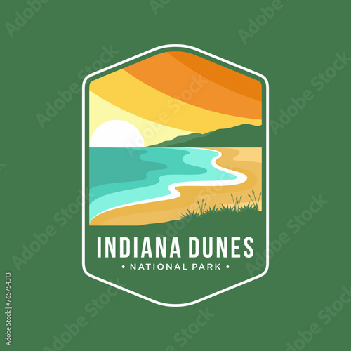 Indiana Dunes National Park Emblem patch logo illustration