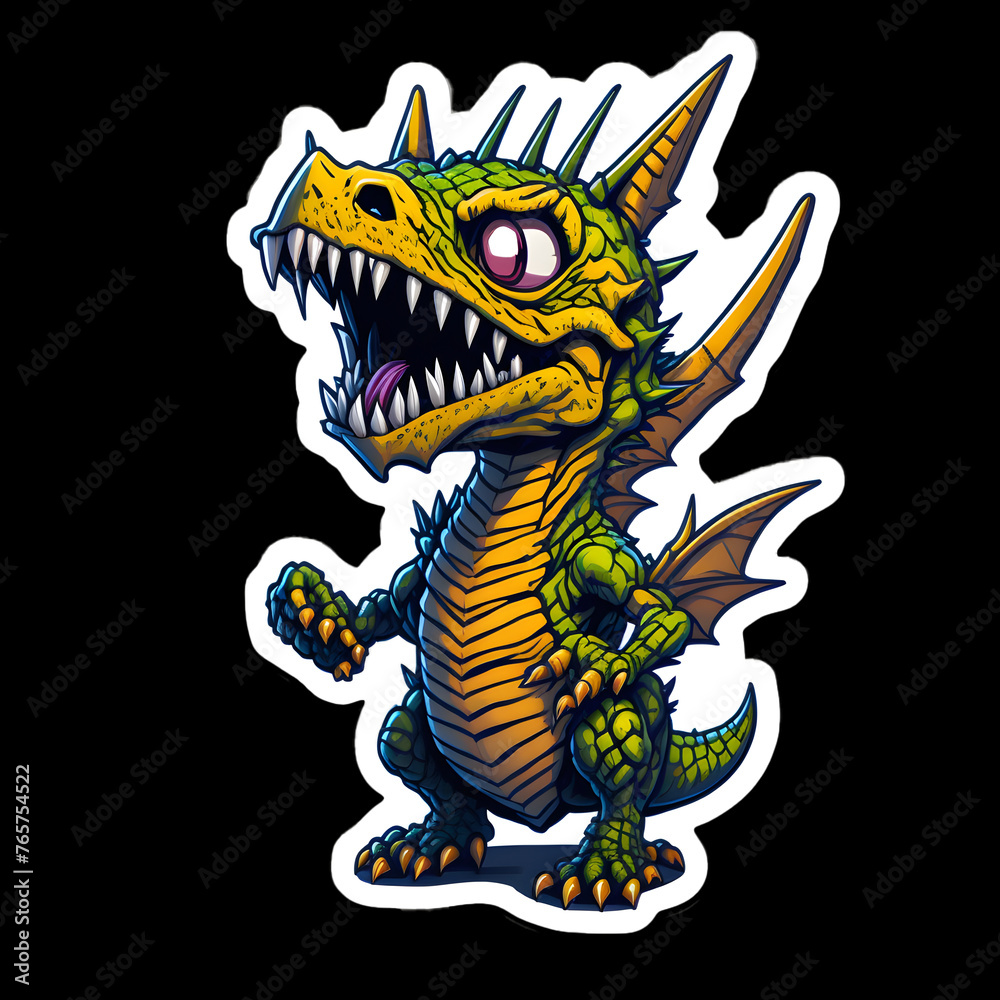 Fototapeta premium Little Cartoon Dinosaur Stickers