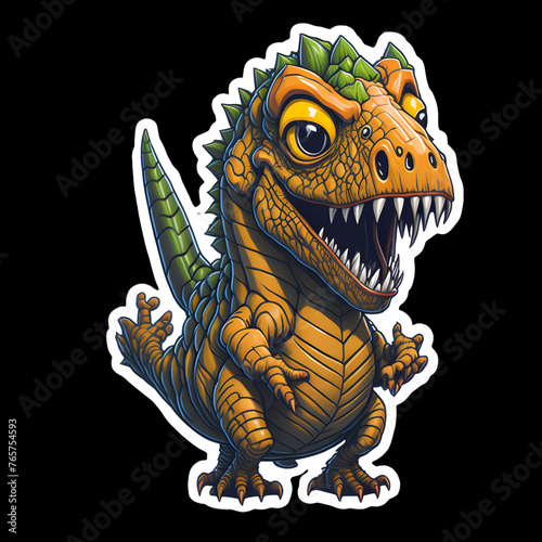 Little Cartoon Dinosaur Stickers photo