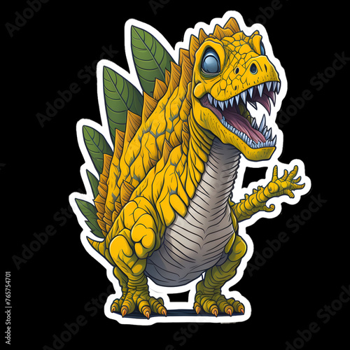 Little Cartoon Dinosaur Stickers photo