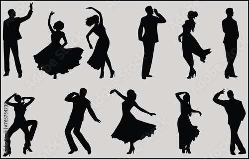 silhouettes of dancing girls 