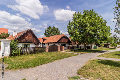 Old houses in the open air museum (Polabske národopisne muzeum) in Prerov, Czechia © Matyas Rehak