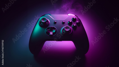 Purple themed game console. photo