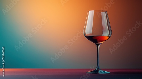 A side-lit profile of a sophisticated wine glass, capturing the warm, radiant hues of a quality beverage. The soft lighting creates a serene atmosphere, highlighting the glass's sleek design.