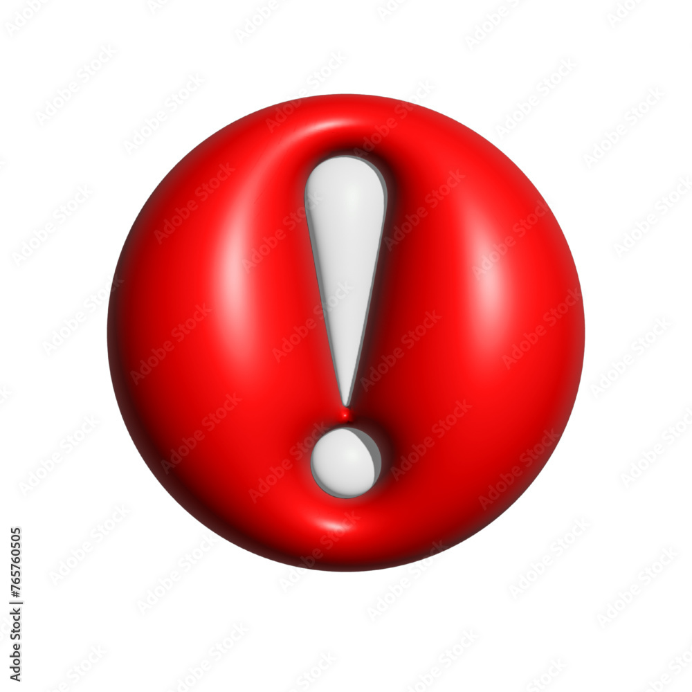 3D realistic red warning sign vector illustration. 3d icon alert important for security urgency concept 3D realistic red warning sign vector illustration. 3d icon alert important for security urgency concept