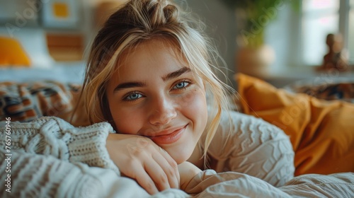 Smiling Woman in Beanie