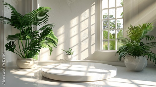 Potted Plant on White Table