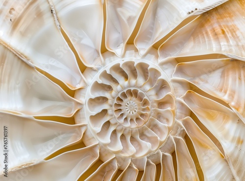 An amazing fibonacci pattern in a nautilus shell