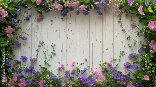 Purple Flowers Growing in Planter