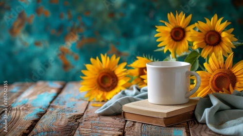White Coffee Mug on Wooden Table