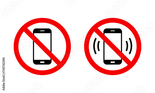 No phone calls sign set