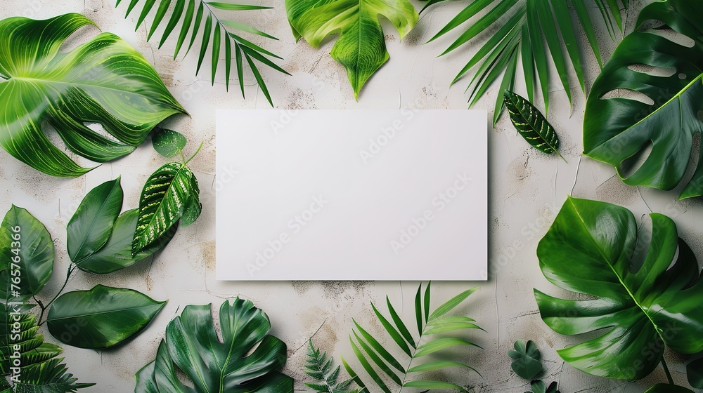 Jungle green leaves isolated on white Jungle green leaves isolated on white