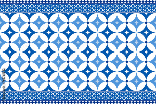 Geometric seamless pattern, Asian embroidery motifs. Vector illustration