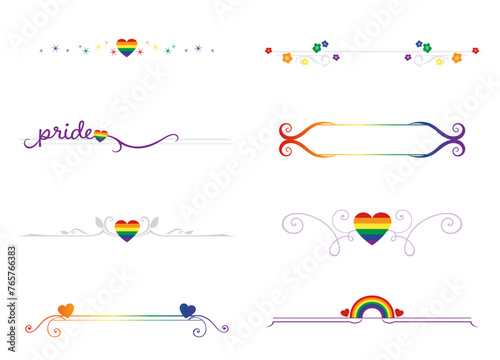 A set of rainbow pride themed dividers
