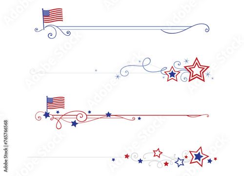 A set of American flag themed dividers
