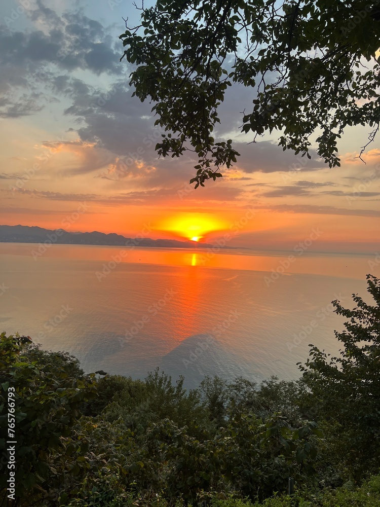 sunset over the sea