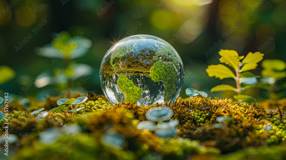 crystal ball on green grass, world Health Day crystal ball on green grass, world Health Day