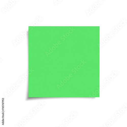 Green sticky note with shadow front view