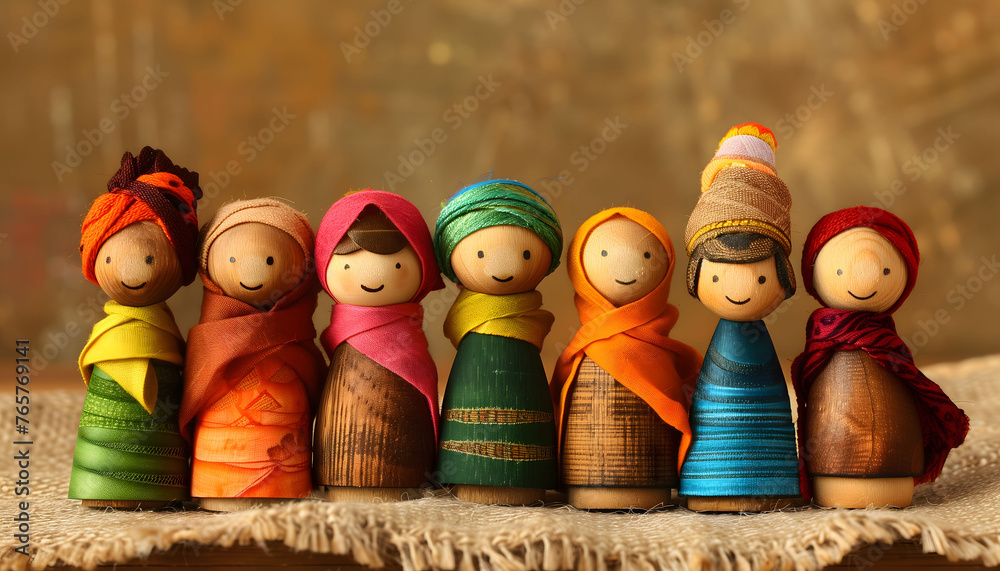 Group of Muslim Women Dolls Wearing Various Kind of Beautiful and Creative Hijab