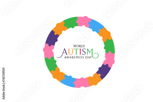 World autism awareness day typography,World autism day colorful text ,Autism day vector .