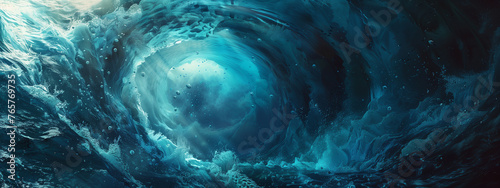 Epic Undersea Whirlpool in Digital Ocean