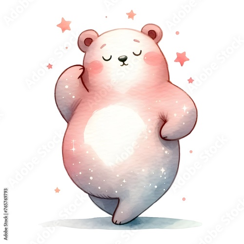 Watercolor illustration  of cute Teddy bears
