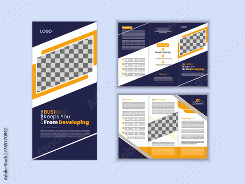 Creative and Professional business tri-fold brochure vector design.
