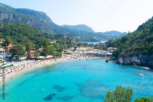 Fototapeta Naklejka Na Ścianę i Meble -  Paleokastritsa beach on Korfu, Greece