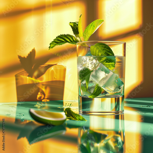 Mojito cocktail deep blacks...