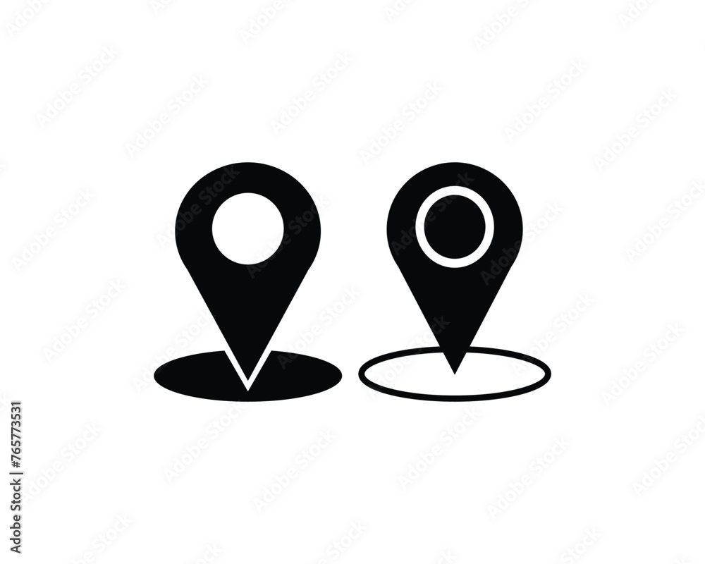 Location pin icon vector symbol design illustration.