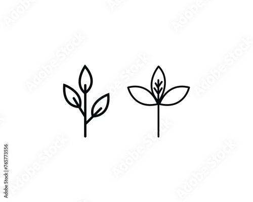 Flower leaf icon vector symbol design illustration