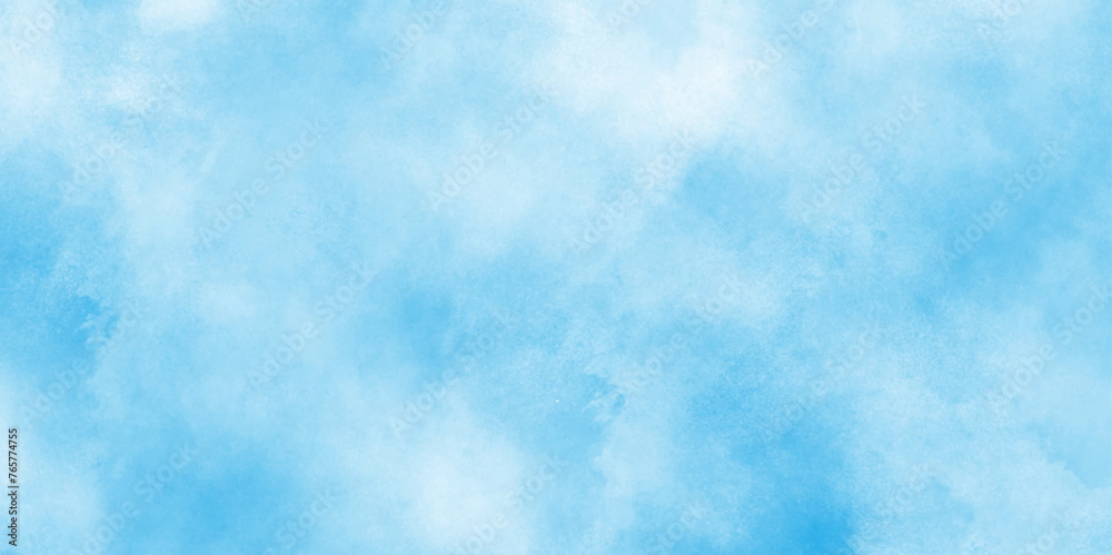 Watercolor illustration art marble painting abstract blue color texture, Stain artistic vector used as being an element, design and card, Hand painted abstract soft sky blue watercolor sky and clouds.
