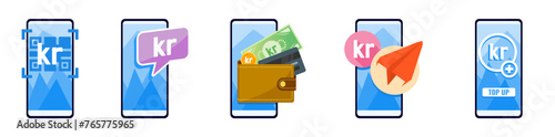 Online Mobile Banking with Krona or Krone on Phone