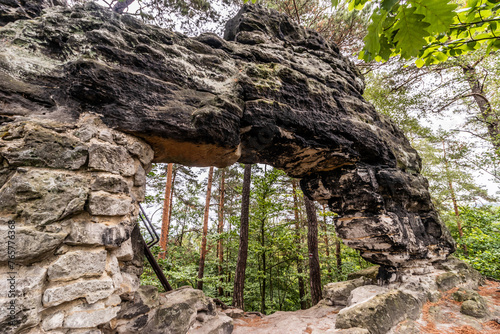 Mala Pravcicka brana rock gate the Czech Switzerland National Park, Czech Republic.