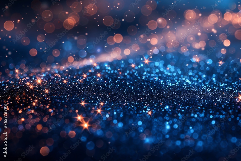 Obraz premium black background with Bavarian flag colors in glitter and bokeh