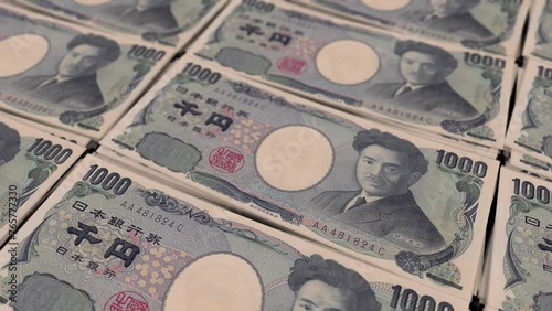 Japanese Yen Notes, Japanese Yen Notes Loop Animation photo