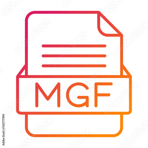 MGF File Format Vector Icon Design