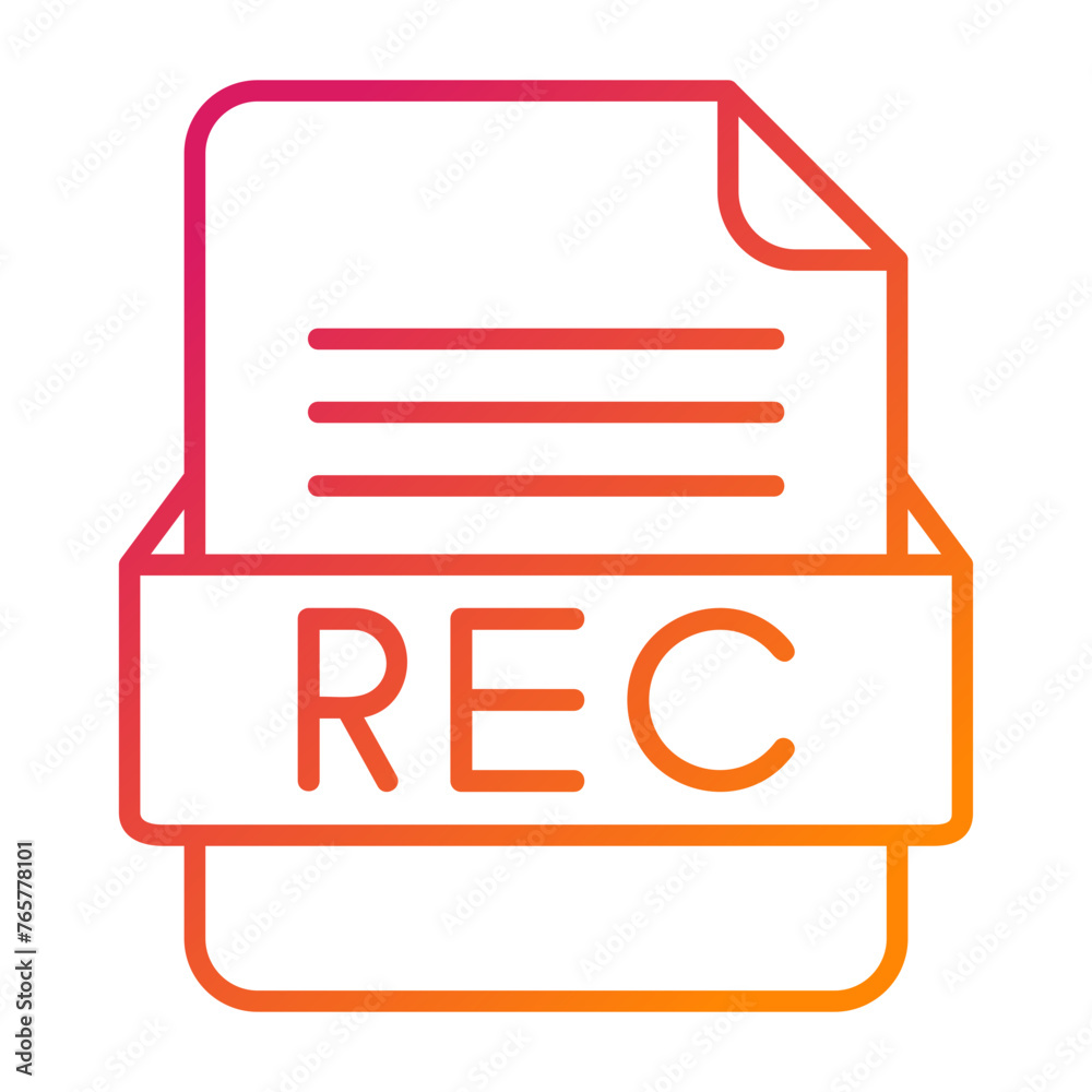REC File Format Vector Icon Design REC File Format Vector Icon Design